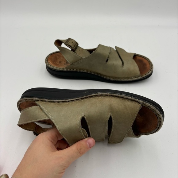 Finn Comfort Women’s 38 Green Leather Made in Germany Sylt Sandals - Picture 6 of 7